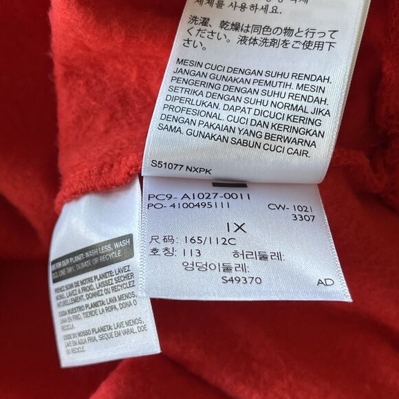 Levi's 1X-Large Sweatshirt Stretch Long Sleeve Red w/ White Logo Womens New - Picture 8 of 8